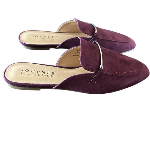 Journee Collection Ameena Slip On Mule Classic Horsebit Detail  Purple NEW 8.5 - Picture 3 of 10